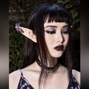 🦋 Lovely Elf Ear Ear Cuffs With Glitter Butterfly Appliqué On Each 🦋